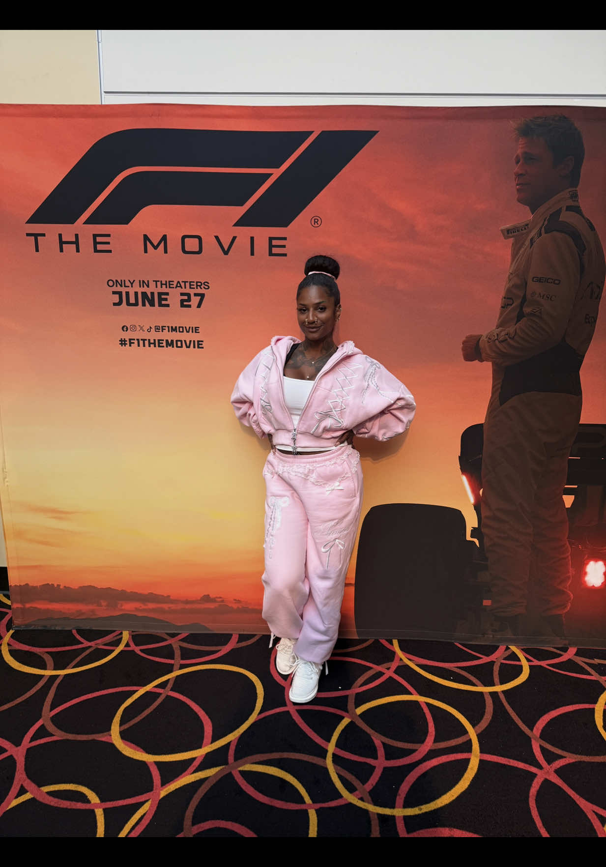A post by @morgsvstheworld on TikTok caption: 🏎️F1 Movie Date Ideas🏎️ With the release of the @F1 Movie this Friday, it’s time to get creative & elevate your date night! Here’s 4 ways to do that in the DMV area♥️ ① Virginia 🚗 visit @K1speed in Manassas 🍿 view the movie at LOOK Dine In Cinemas ② Washington DC 🚗 visit @F1 Arcade USA at Union Market 🍿 view the movie at @Regal in Gallery Place in 4DX ③ Maryland - Frederick 🎯 visit @Fourth Dimension Fun Center  🍿 view the movie at @Warehouse Cinemas  ④ Maryland - (DMV) 🚗 visit @CroftonGoKartRaceway  🚗 or go to a car event at @Capitol Raceway  ✨Elevate That Date: a creative spin on date night that transforms the usual into the unforgettable. It’s all about tailoring the experience to your partner’s interests and adding a thoughtful or adventurous twist. Elevate That Date is your guide to going beyond basic—and making it personal, playful, and memorable. — ♥️Outfit Deets♥️ red top: @AKIRA  butterfly jeans: @shopakira  black fur jacket: @Fashion Nova  #f1movie #washingtondc #dmvdateideas 