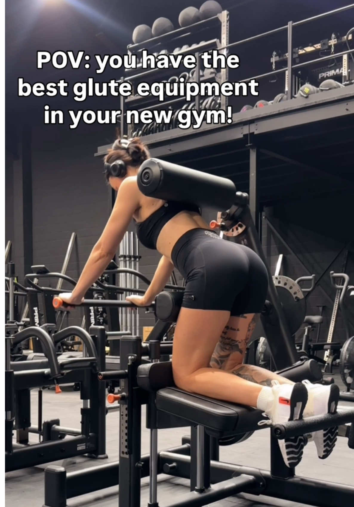 A post by @lisafiitt on TikTok caption: This machine will have your butt butt on fire @KultureTrainingClub ! 🔥🍑  @GLUTEBUILDER #glutes #fyp 