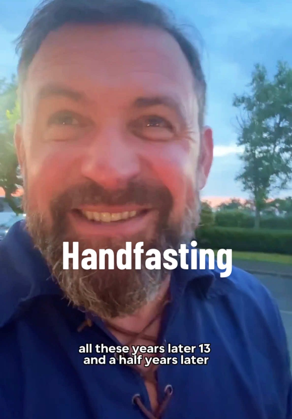 A post by @andy_highlander on TikTok caption: I got married again..kind of… 💍 A few days ago, Ana and I visited Gretna Green - and after 13.5 years of marriage, we marked the moment with a traditional Scottish handfasting ceremony. A celebration of love, heritage, and tying the knot all over again! @GretnaGreen1754  #gretna #gretnagreen #handfasting #scottishtradition #andythehighlander #scotlandlove #scottishwedding