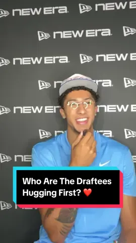 A post by @nba on TikTok caption: Biggest moment of your life—who helped get you to this point? New Era asked the future NBA stars who they’re hugging first after hearing their name called. 🙌 #NBA #NBADraft #Basketball 