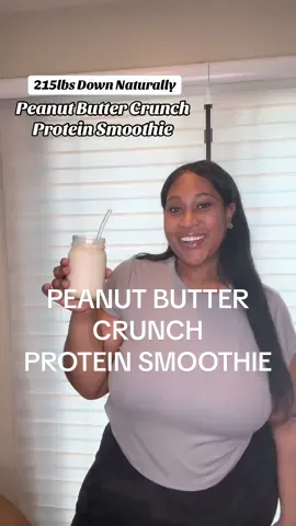 A post by @jeanineraine on TikTok caption: This peanut butter crunch protein smoothie has been on repeat lately — quick, easy, and actually delicious. Recipes like this helped me lose over 200 pounds without feeling restricted, and I still make them today  If you need help with workouts, custom meal plans, or just want more easy high-protein recipes like this, everything’s inside my fitness app. Link in bio 💪🏽🍓 #weightlossjourney #healthyrecipes #200lbsdownnaturally #weightlosstransformation #recipes 