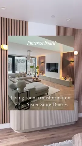 A post by @makenzieandmalia on TikTok caption: 2 month living room and bathroom transformation: EP 3 of our townhouse series- The ✨Sister Suite Diaries✨ where turn our townhouse into our dream Pinterest Board! #SisterSuiteDiaries #livingroom #livingroomtransformation #interiordesign