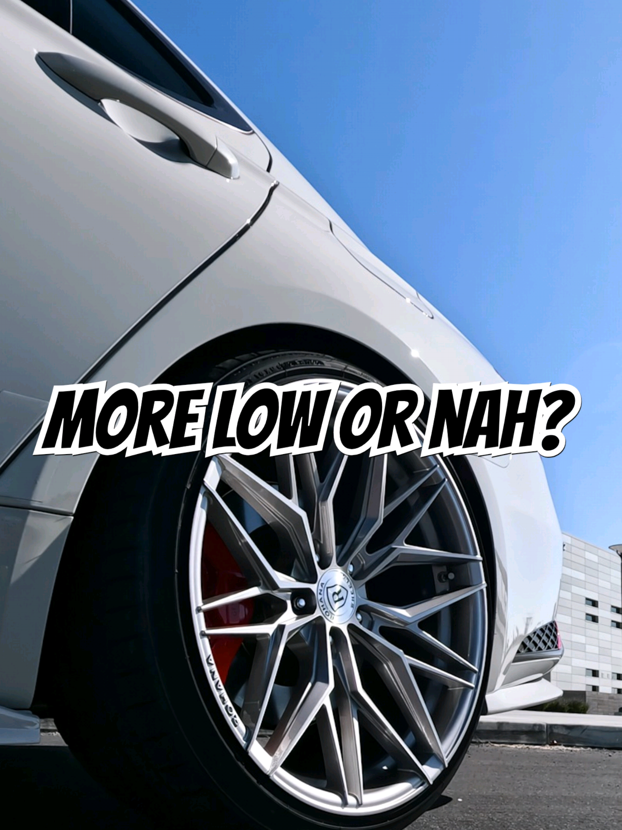 A post by @omgbuilds on TikTok caption: Lower or nah? 🤔 | #OMGBUILDS | #TuningCar | #TikTokAutoCampaign | #G70 