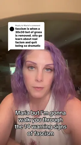 A post by @katnaps5 on TikTok caption: Replying to @Maria the warning signs of Americas slide into fascism are blatant and stretching. Nationalism, sexism, military/national security, obsession, religion, distain for arts… which one do you think does NOT apply?