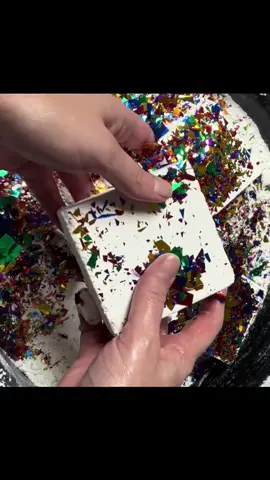 A post by @snowfairyasmr on TikTok caption: Fresh chalk with confetti 