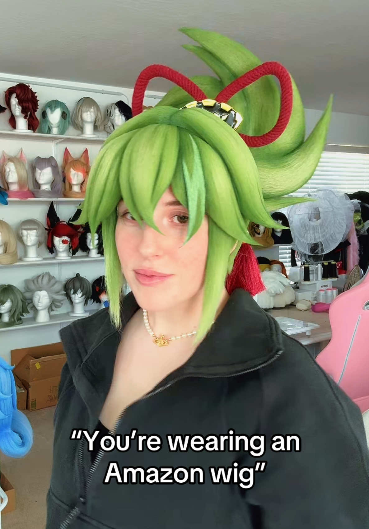 A post by @umbrawigs on TikTok caption: Synthetic fibers are simply an art medium , I don’t need nothin fancy, I need plastic I can fry and sculpt . #wigcommission #wigstyling #cosplaywig #cosplaywigstyling #wigs #wigmaker #kukishinobu #kukishinobuwig #kukishinobucosplay #GenshinImpact #genshin #umbrawigs #wig 