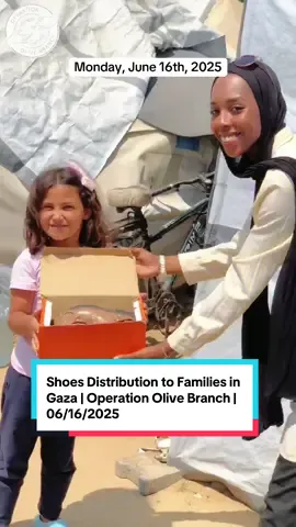 A post by @operationolivebranch on TikTok caption: On Monday, June 16th, camp admins distributed shoes to the families in Camp Ard Al Zaytoon. Shoes to walk, run, and play in 🕊️ much thanks to the camp admins and the donors and supporters for making this happen! #shoes #shoestyle #shoeschallenge #shoeslaces #shoeslover #shoeslover #campardalzaytoon #campoliveland #operationolivebranch #oob 