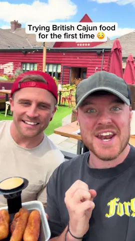 A post by @joshandjase on TikTok caption: Trying British Cajun food…😳