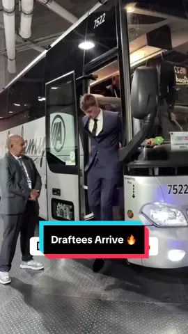 A post by @nba on TikTok caption: Draftees arrive for the 2025 #NBADraft presented by State Farm ⭐️ #NBA #Basketball 