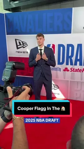 A post by @nba on TikTok caption: Cooper Flagg is in the house for the 2025 #NBADraft ‼️ #NBA #Basketball #CooperFlagg 