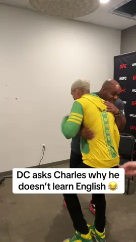 A post by @espnmma on TikTok caption: #DC is too funny for this 😂#ufc #mma #ufc317 #charlesoliveira #danielcormier  