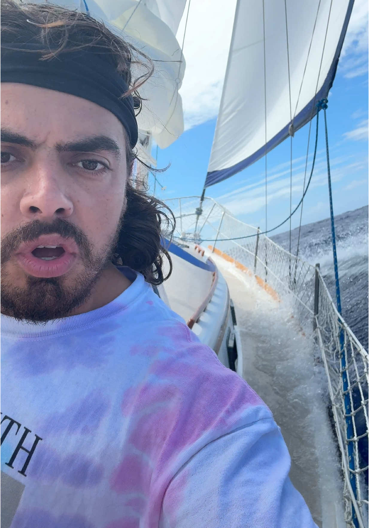 A post by @sailing_with_phoenix on TikTok caption: Don’t meant to say north shore lol I’m headed to a place called sand bar! #sailinglife #fyp #sailing #dream 