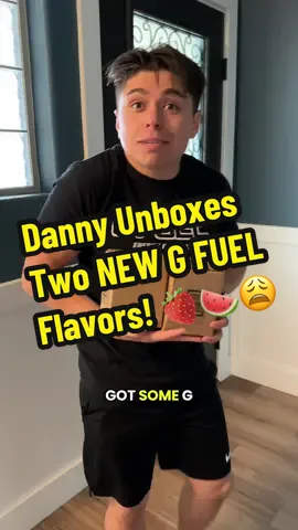 A post by @dannydorito23 on TikTok caption: Replying to @ballisticblake  Which G FUEL flavor should we review first? 👀 @G FUEL Energy #gfuel #unboxing #hype #marriedlife 