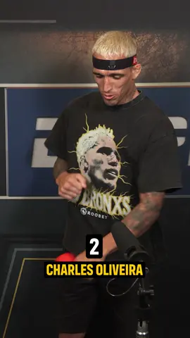 A post by @espnmma on TikTok caption: The stars of #UFC317 tested out their #boxing skills 🥊 #ufc #mma #CharlesOliveira #AlexandrePantoja 