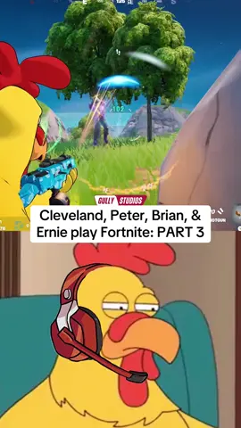 A post by @gullystudios on TikTok caption: Peter Griffin, Cleveland Brown, Brian Griffin, & Ernie the Chicken play Fortnite: PART 3 #familyguy #petergriffin #clevelandbrown #briangriffin #familyguyclips #familyguymeme #familyguyfunnymoments #theclevelandshow #petergriffinmemes #memes #funny #gaming #fortnite #fortnitebr #fortnitebattleroyale #fortniteclips #fortniteskins 