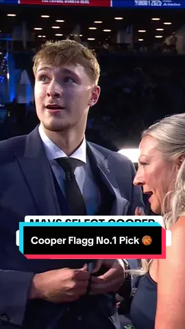 A post by @nba on TikTok caption: Cooper Flagg is selected 1st overall by the Dallas Mavericks in the 2025 #NBADraft presented by State Farm!  🏀 #NBA #Basketball #CooperFlagg 