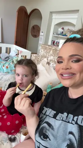 A post by @trishlikefish88 on TikTok caption: Snacking with my small fry 🍟 
