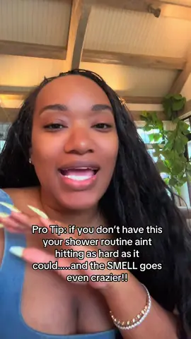 A post by @iamstormisteele on TikTok caption: Imma post the full shower routine next week!! I been sitting on some tea!!! #showertok #bodyglaze #canvasbeautybrand 