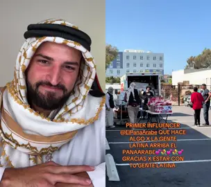 A post by @elpanaarabe on TikTok caption: #dúo con @Isabel Gomez Me dio mucho gusto conocerlos 🫂ARRIBA mis LATINOS queridos❤️Estén atentos porque haré más jornadas de alimentos para aquellos que lo necesitan acá en #SanDiego #california #foryoupage 