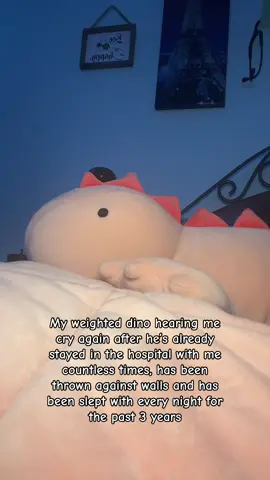 A post by @strivewithsoph on TikTok caption: Roary has been through a lot 😂 @Izzy 🍓 #epilepsy #epilepsyawareness #epilepsywarrior #chronicillness #chronicillnessawareness #chronicillnesswarrior #hospital #hospitalstay #target #stuffedanimals #dino #dinosaur #fyp #fypシ #fypシ゚viral #fypage #tiktok #viral 