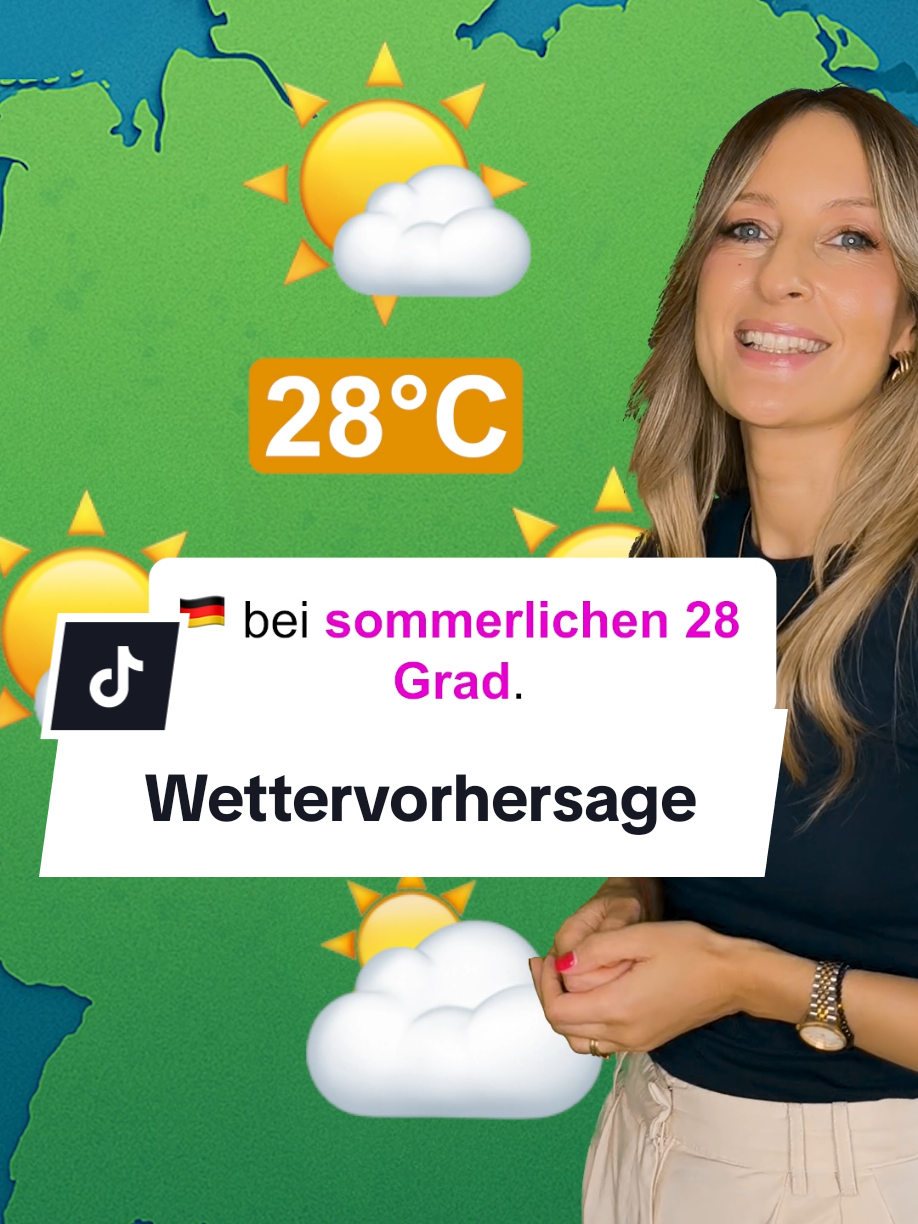 A post by @deutsch_eins on TikTok caption: 🇩🇪 Wie ist das Wetter heute bei dir? Schreib es in die Kommentare.😊☀️ Kleiner Tippfehler: "Typisch *deutsches Wetter." Wortschatz Der Sonne-Wolken-Mix🌥️☁️🌤️ Der Schauer🌧️ Der Hagel (Eisregen) Die Sturmböen 🌪️ vereinzelt (nicht überall) sommerlich 🌡️ kühl 🆒 🇬🇧 How's the weather where you are today? Write it in the comments.😊☀️ Vocabulary The sun-cloud mix 🌥️☁️🌤️ The shower 🌧️ The hail (freezing rain) The squalls 🌪️ sporadically (not everywhere) summery 🌡️ cool 🆒