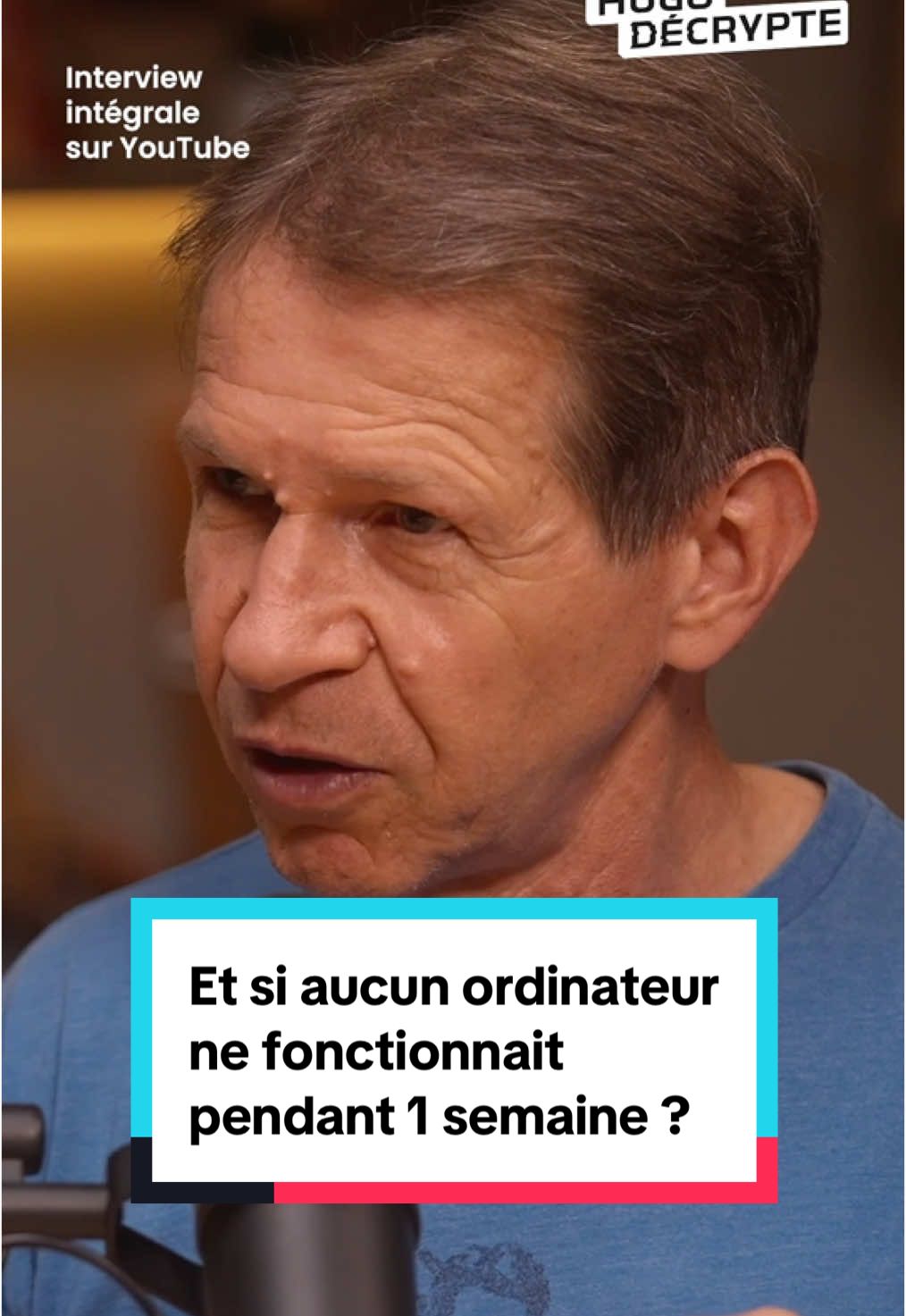 A post by @hugodecrypte on TikTok caption: Jean-Marc Jancovici, ingénieur et co-fondateur de « The shift project » qui vise à éclairer et influencer le débat sur les défis climat/énergie, explique l’impact d’un monde sans ordinateur pendant 1 semaine. L’interview est disponible en intégralité sur ma chaîne YouTube HugoDécrypte - Grands Formats 🌎 Lien en bio 🔗