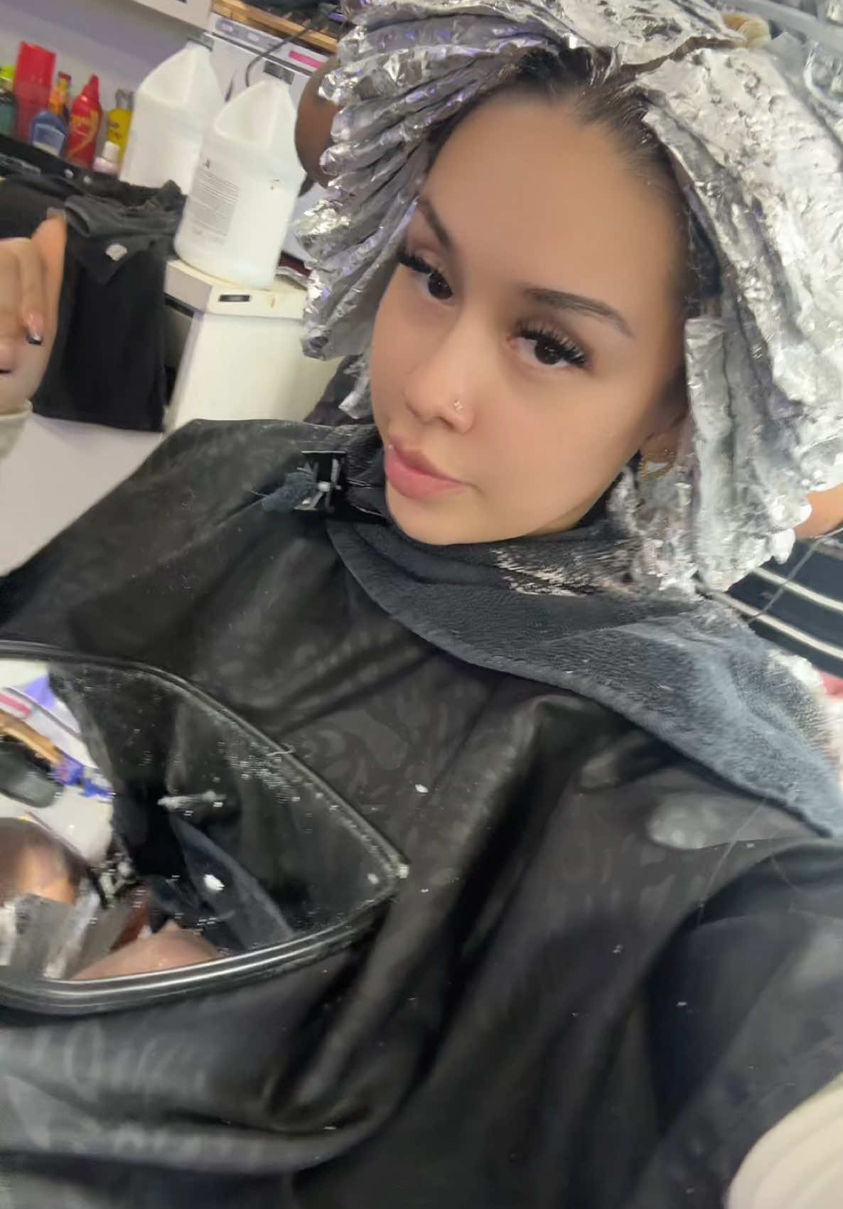 A post by @moneykbbyy on TikTok caption: A lil draft 🔥🔥 #blondy #hairchange #newhair 