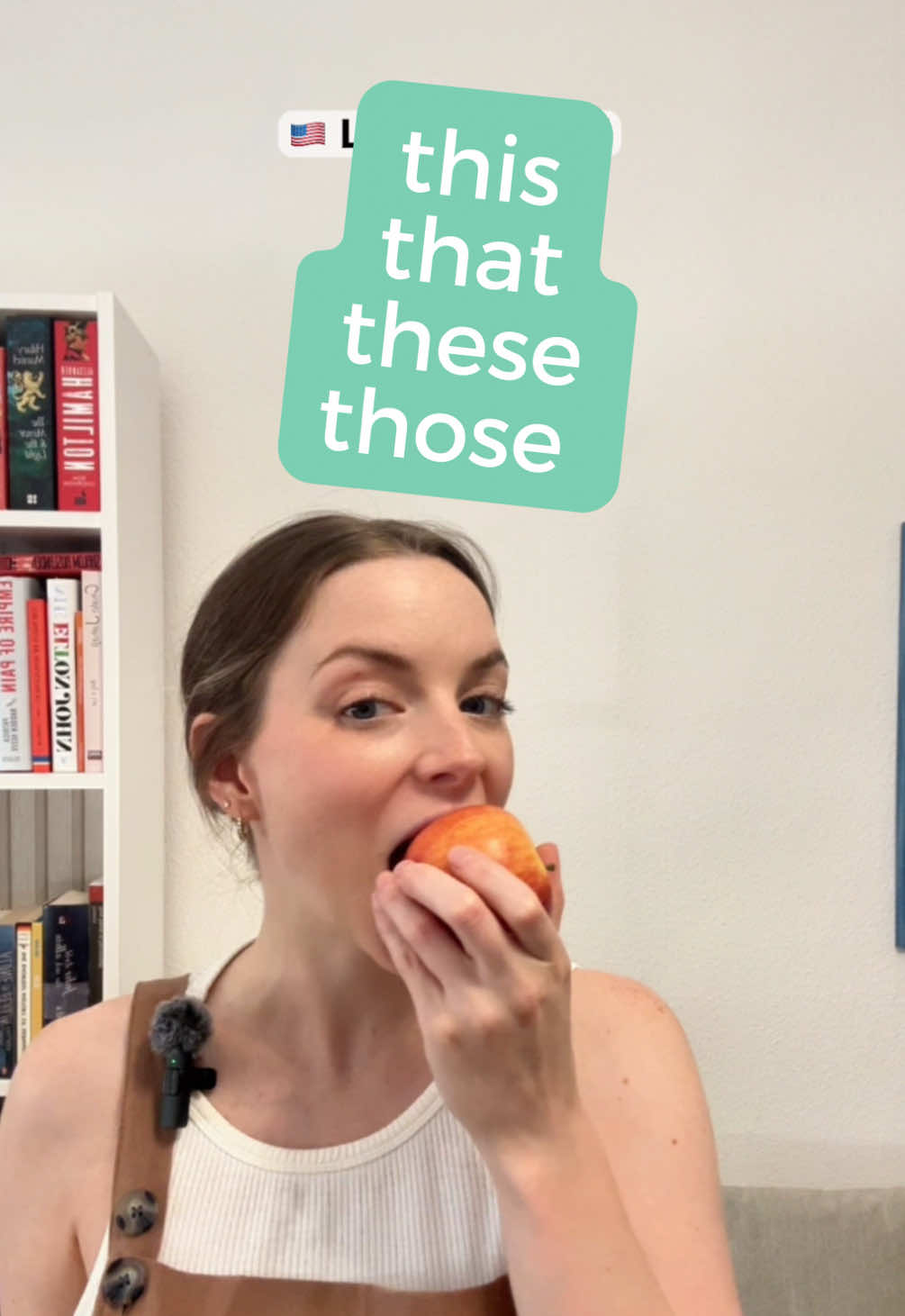 A post by @englishteacherclaire on TikTok caption: Learn when to use this, that, these or those 🤓 Follow for more everyday, bite sized English lessons! 🩵 #english #englishteacher #learnenglish #englishlanguage #englishvocabulary #englishlearning #englishtips #englishclass #englishlesson #englishgrammar #americanenglish #englishcourse 