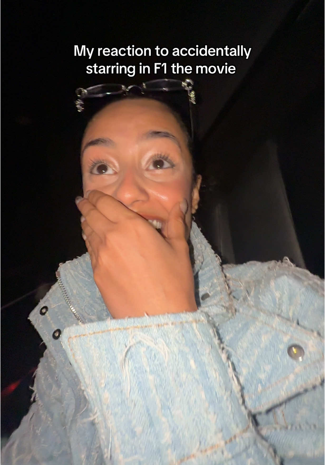 A post by @sabrinabahsoon on TikTok caption: I had 1 second to serve. This was the most insane surprise @Apple TV  @Warner Bros. UK #f1themovie @F1 Movie @BOSS thank you for having me there ❤️