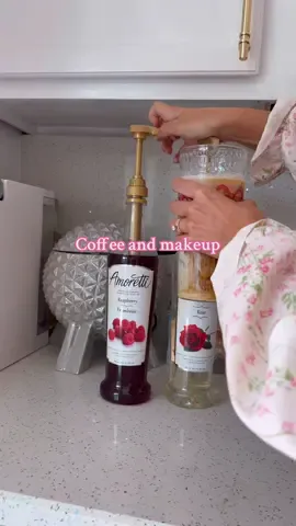 A post by @aliceclarkpayne on TikTok caption: Just a little morning raspberry rose coffee and makeup 🥹💖 getting ready to take the kids to the library and then Disney’s Polynesian resort for a ohana night for 626 🌴 #morningvlog #raspberryrose #raspberryrosecoffee #coffeeandmakeup #makeup #grwm 