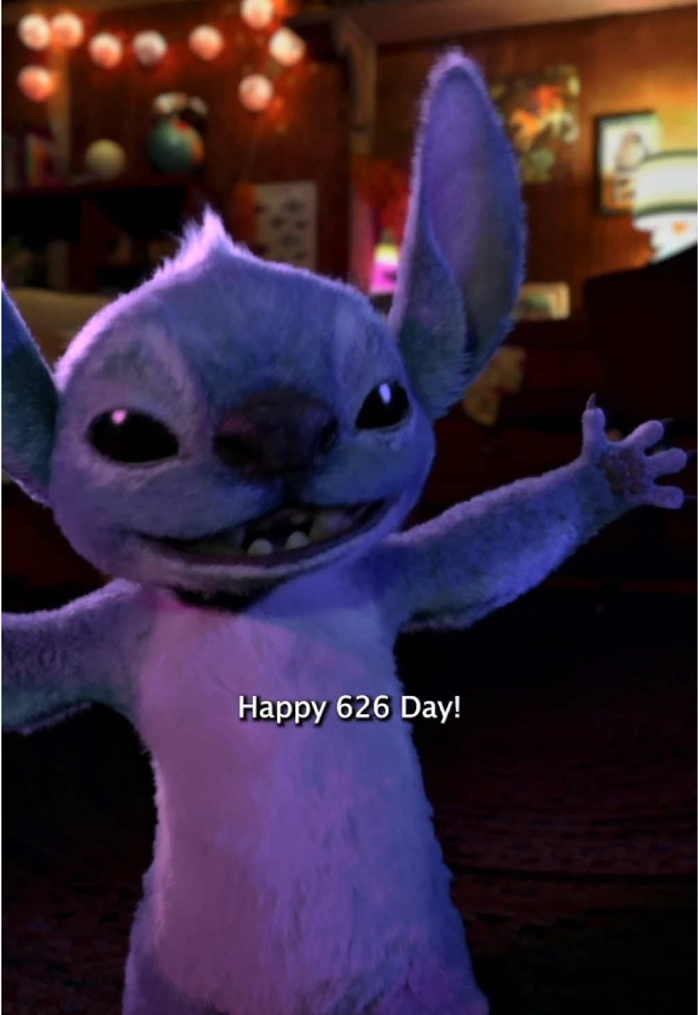 A post by @disneystudios on TikTok caption: happy 626 day from Stitch!!💙💙💙
