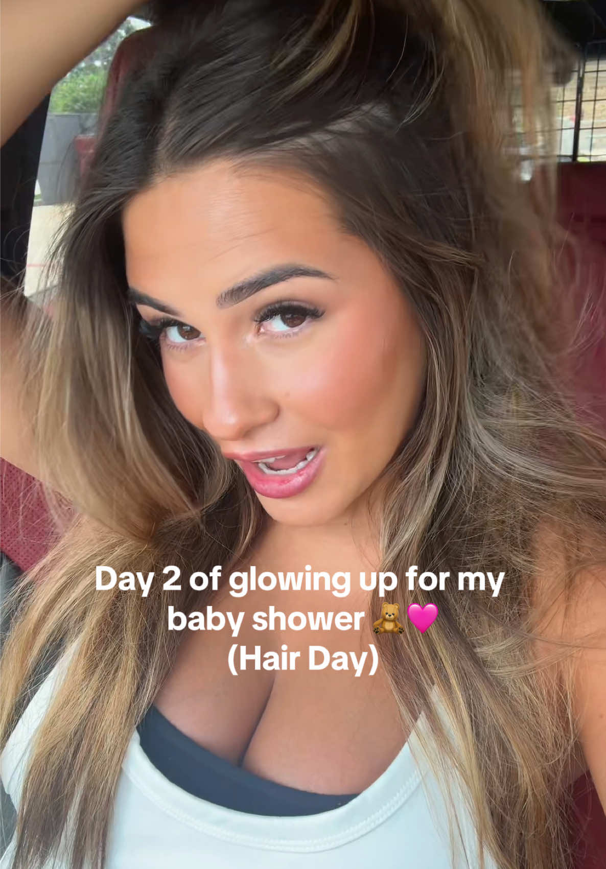 A post by @camryncordova on TikTok caption: feeling so much better! #glowupwithme #pregnant #babyshower #pregnacy #hair #hairtok #newhair #pregnantlife @Carly Coburn 