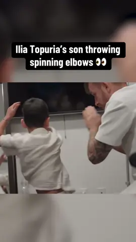 A post by @espnmma on TikTok caption: Like #father, like son ❤️ #ufc #mma #ufc317 #iliatopuria (via @UFC)