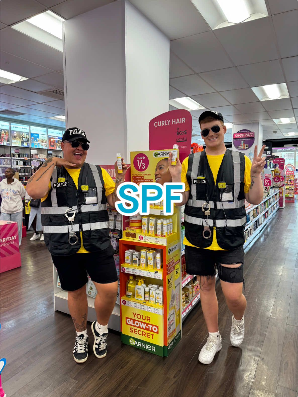 A post by @ieuanjoness on TikTok caption: AD you best watch out if you don’t have your SPF on everyday, @Garnier very own SPF police are out in full force in @Superdrug #spf #SkinCare