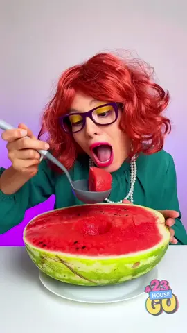 A post by @123gohouse on TikTok caption: Who Bit My Watermelon?! 🍉😱 The Juicy Mystery Begins! #hacks #challenge #creative #trick #funnyvideos 