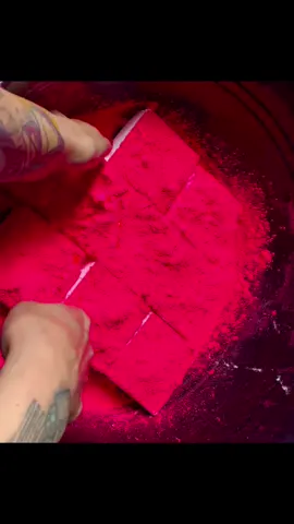 A post by @snowfairyasmr on TikTok caption: Pink powder on fresh chalk 