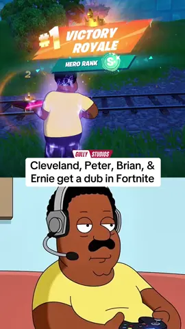 A post by @gullystudios on TikTok caption: Peter Griffin, Cleveland Brown, Brian Griffin, & Ernie the Chicken get a dub in Fortnite! #familyguy #petergriffin #clevelandbrown #briangriffin #familyguyclips #familyguymeme #familyguyfunnymoments #theclevelandshow #petergriffinmemes #memes #funny #gaming #fortnite #fortnitebr #fortnitebattleroyale #fortniteclips #fortniteskins 