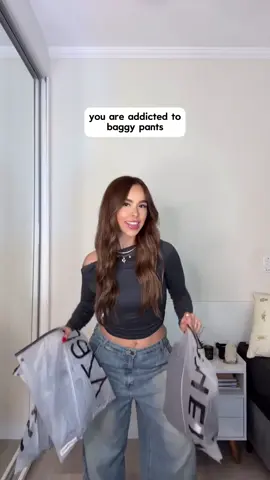 A post by @shein_official on TikTok caption: The baggier, the baddier 😏👖❤️‍🔥 Which pair is taking over your closet? 👇 IG:isaoliveiral #SHEINtrends #SHEIN #SHEINstyle #SHEINhaul #SHEINForAll #OOTD #fashion #chic
