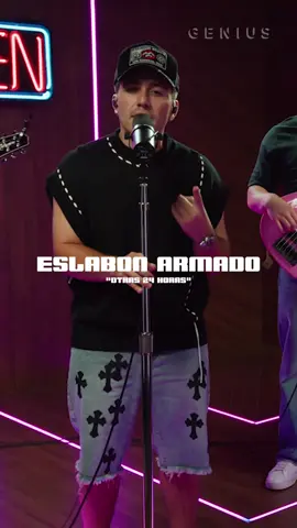 A post by @genius on TikTok caption: 🤧 @EslabonArmadoOficial had us in our feels with their #openmic performance 💔 the rising regional mexican group gave us a soul-stirring performance of their hit song “otras 24 horas” 🎶🇲🇽 #genius #eslabonarmado #otras24horas #regionalmexicano #musica #lyrics #viralmusic #music 