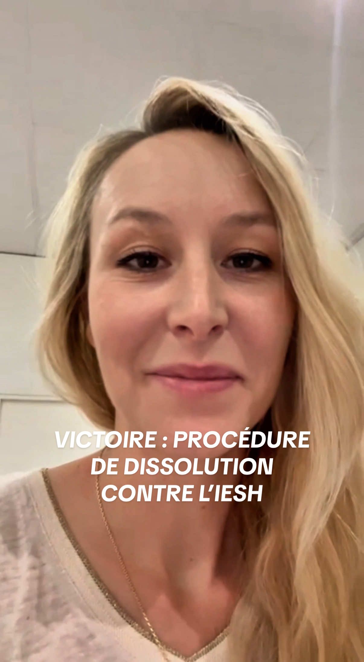 A post by @marion_marechal on TikTok caption: Nous sommes à la veille d’une nouvelle victoire : grâce à notre mobilisation, l’IESH de Château-Chinon, le centre de formation des islamistes Frères musulmans est en voie de dissolution !