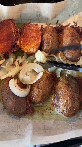 A post by @desiraedesnomie on TikTok caption: Made these crisp baked potatoes and they’re 🔥 