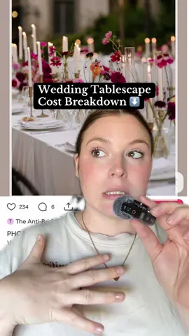 A post by @lynea.daprix on TikTok caption: Wedding Tablescape Cost Breakdown #weddingplanning #diywedding #weddingbudget  