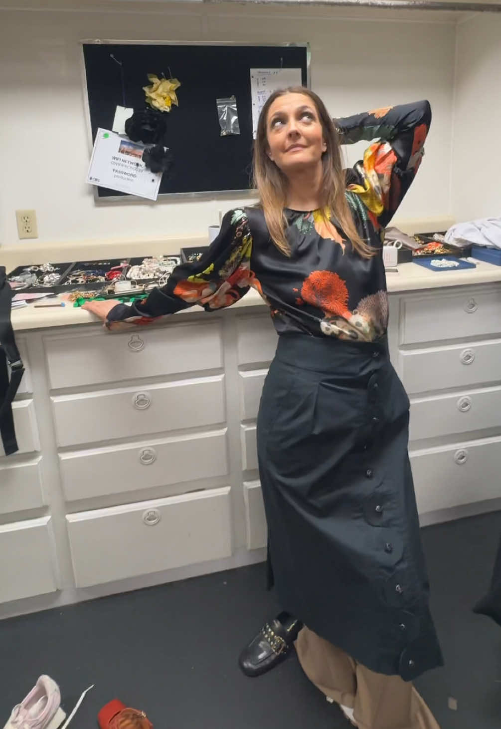 A post by @drewbarrymore on TikTok caption: @Audrey Hobert, I agree with you. Sometimes, a nightgown and having all of my skincare on does sound better than a night out!! It usually does…