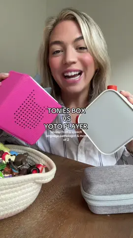 A post by @cassidyandkids on TikTok caption: DRUMROLL PLEASE 🥁 my @tonies US vs @Yoto review 👀 aka a toddler parent’s dream toy ✨ #toddlertoy #toddlermom #toniesbox #yotoplayer #screenfree #screentime #MomsofTikTok #kidtoys #toddlermusthaves #fyp #kidsgifts 