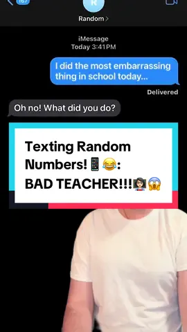 A post by @danfart on TikTok caption: Texting Random Numbers!📱😂: BAD TEACHER!!!👩🏻‍🏫😱 #teacher #student #school #text #prank 