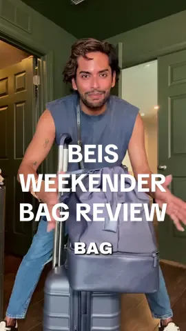 A post by @adityamadiraju on TikTok caption: Replying to @Beis Travel I GOT IT AND SHE FITS A LOT!! Never did I ever imagine I would be reviewing a travel bag but here we are 🤣 @Beis Travel @Shay Mitchell  Also, wish me luck for my campaign please 🥺♥️ #beis #beisweekender #luggage #travelbags #packwithme 