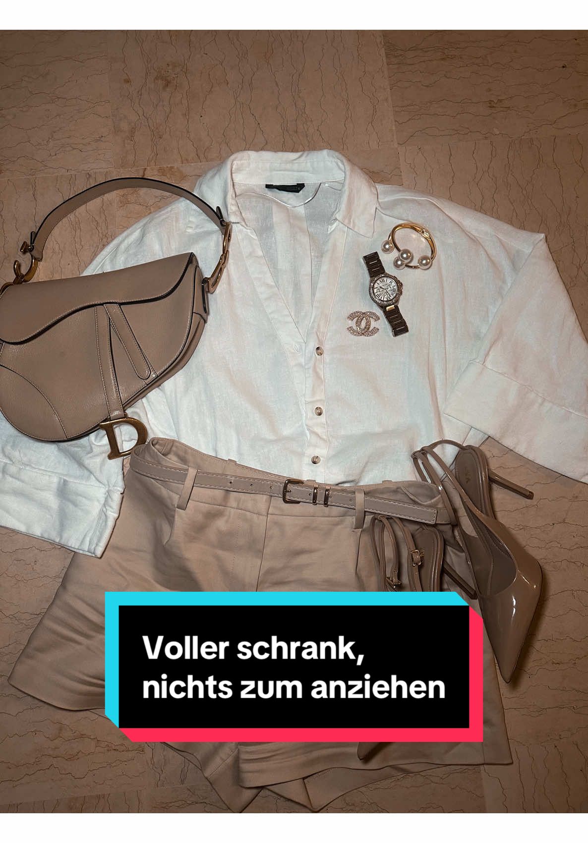 A post by @paulina_ljubas on TikTok caption: Folge 1 von „Nichts zum Anziehen, aber alles voll“ ✨ ⠀ Diese Bluse und Hose hängen schon eine Weile in meinem Schrank – neu, aber irgendwie nie getragen. ⠀ Fürs Abendessen mit der Mama meines Freundes durften sie jetzt endlich mal raus. Und ich frag mich: Warum eigentlich nicht schon früher? ⠀ Ich will öfter wieder neu entdecken, was schon da ist – statt immer nach dem Nächsten zu suchen. Wer kennt’s? Und wer macht mit? 🫶 ⠀ #NichtsZumAnziehenClub #OutfitAusDerVersenkung #ClosetChallenge #StyledNotForgotten #RealClosetRealStyle