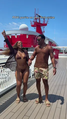 A post by @mrs.iheanacho on TikTok caption: Our first cruise with Virgin Voyages 🫶🏾 Booked with Above the Dirt Travel  #virginvoyages #cruise #blacklove #fyp 