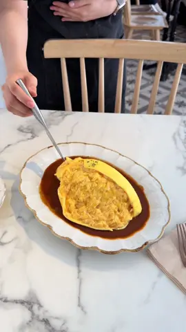 A post by @asianchowdown on TikTok caption: EATING KOREAN EGG OMELETE RICE AND CREAM PASTA #food #Foodie #mukbang #fypシ #tastetest #foodtiktok 