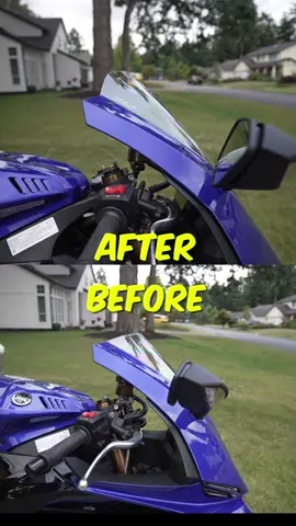 A post by @adobomoto on TikTok caption: How to install an aftermarket windscreen on the Yamaha R9!